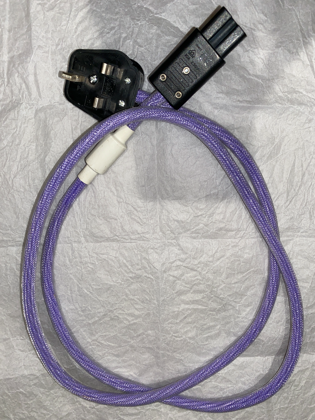 Pure solid core Silver plated Copper 18 AWG IEC power mains cable 1.5M