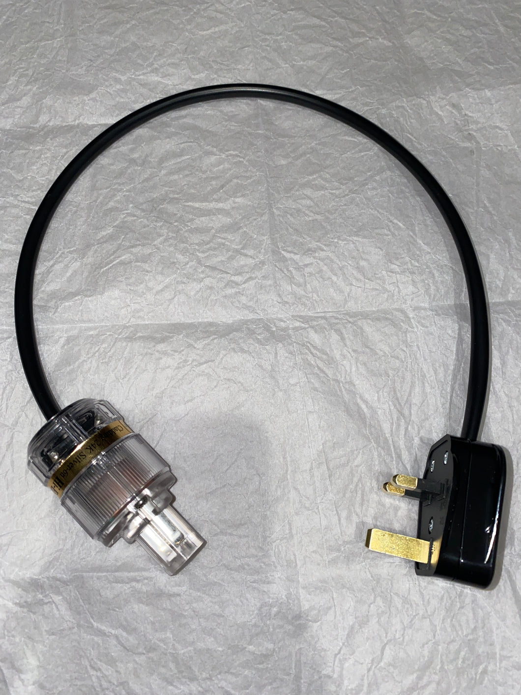 Pure solid core Copper Silver Gold 19 AWG IEC power mains cable 0.5M