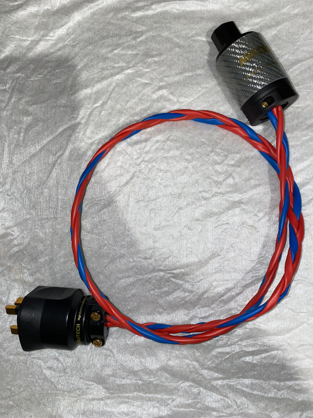 Hybrid Pure solid core Copper Silver Gold 19 AWG IEC power mains cable 1M