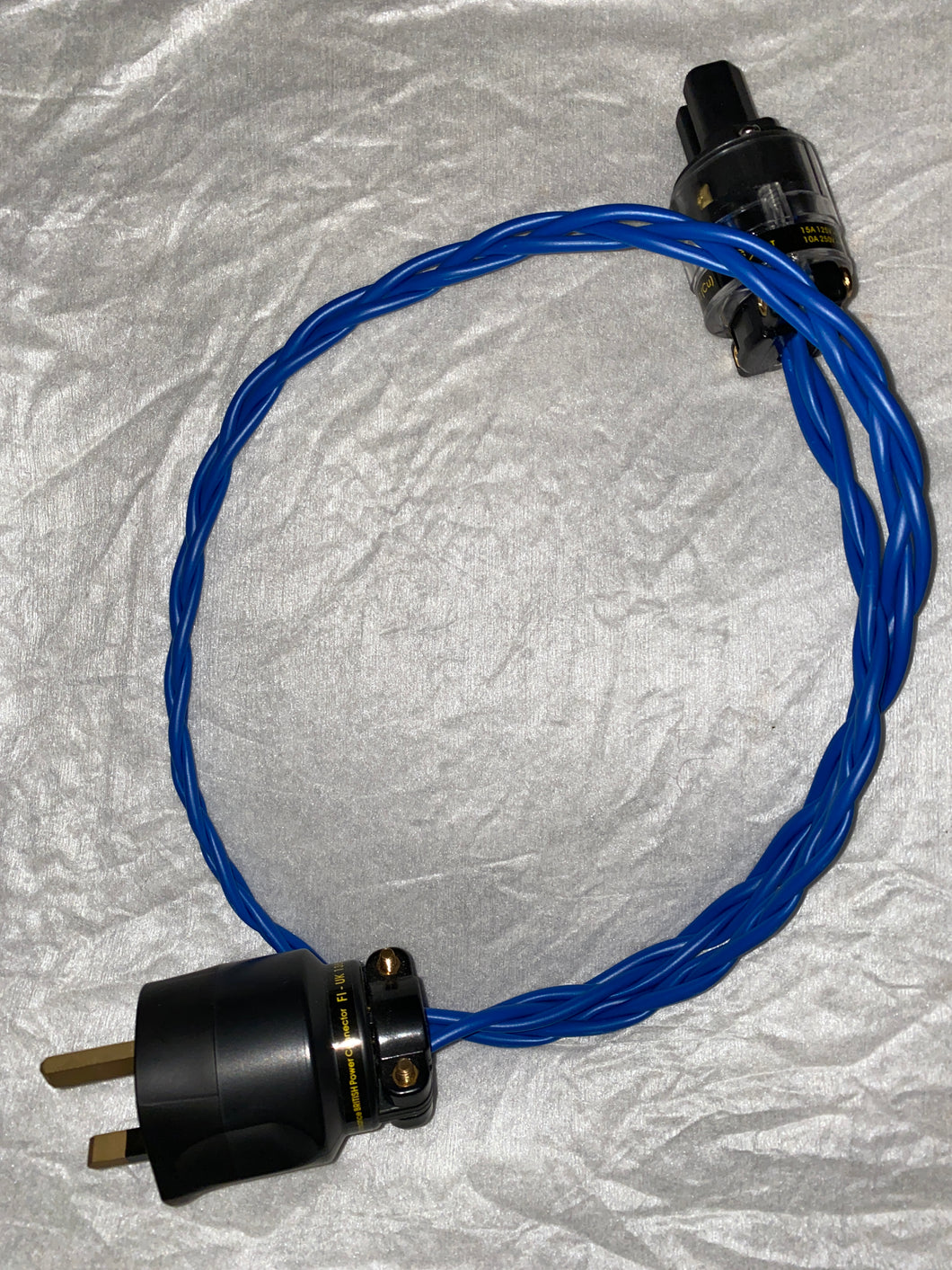 Pure solid core Copper Silver Gold 19 AWG IEC power mains cable 1M